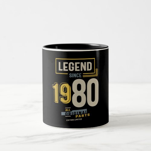 Legend Since 1980 43rd birthday  Two_Tone Coffee Mug