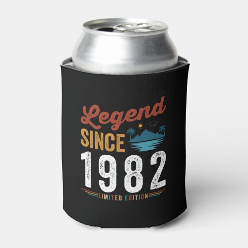 Legend Since 1982 Birthday Retro Vintage Can Cooler