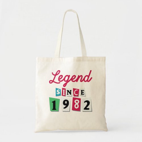 Legend Since 1982 s Vintage Retro 40Th Birthday   Tote Bag