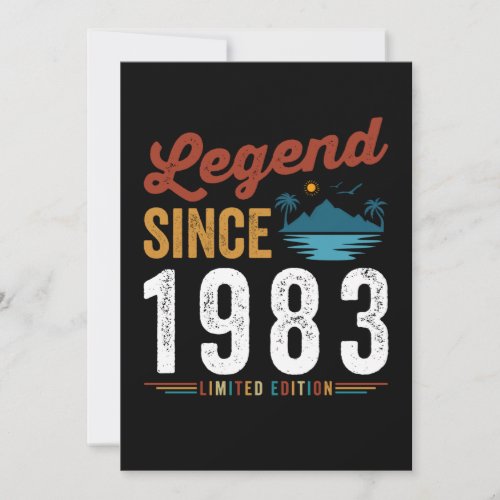 Legend Since 1983 Birthday Retro Vintage Invitation