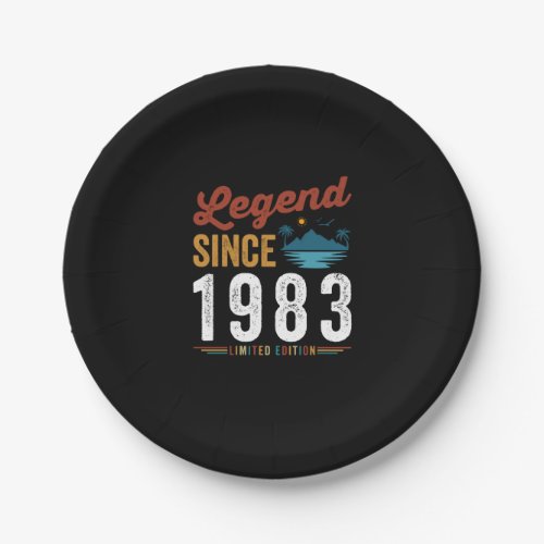 Legend Since 1983 Birthday Retro Vintage Paper Plates