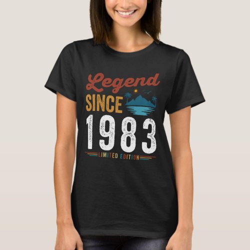 Legend Since 1983 Birthday Retro Vintage T_Shirt