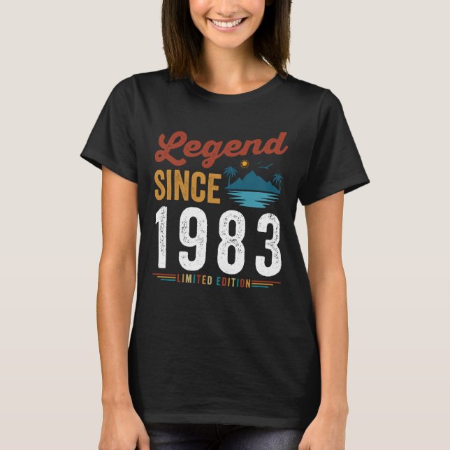 Legend Since 1983 Birthday Retro Vintage T-Shirt (Front)