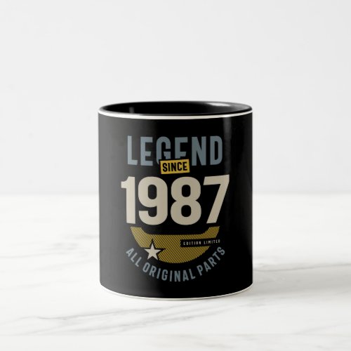 Legend Since 1987 36 birthday  Two_Tone Coffee Mug