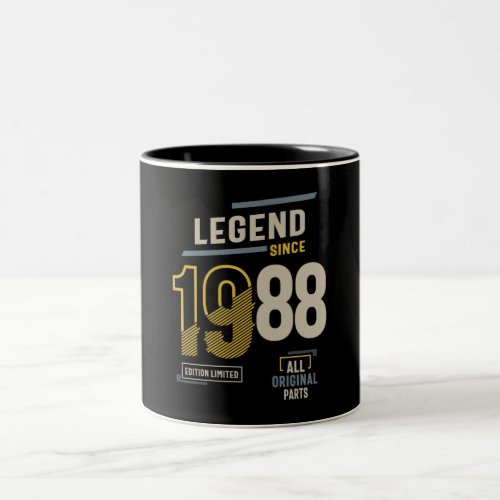 Legend Since 1988 35 birthday  Two_Tone Coffee Mug