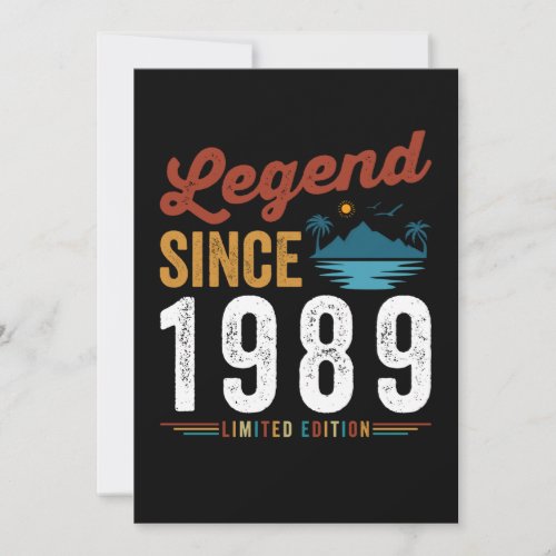 Legend Since 1989 Birthday Retro Vintage Invitation