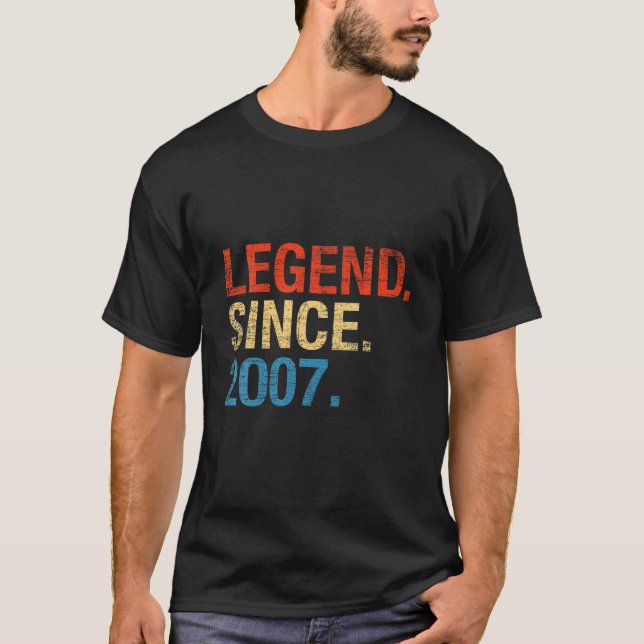 Legend Since 2007 Years Old Gifts 14Th Birthday T-Shirt (Front)