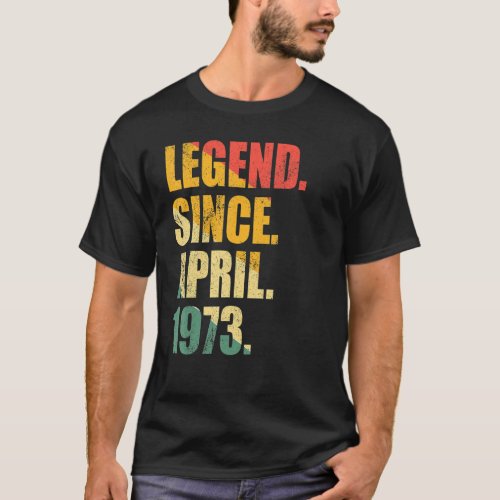 Legend Since April 1973 50 Years Old Man Women Bir T_Shirt