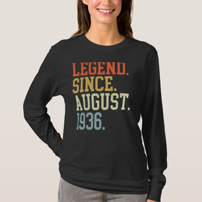 Legend Since August 1936 For Men Women August 1936 T-Shirt (Front)