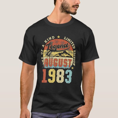 Legend Since August 1983 40 Years Old 40th T_Shirt