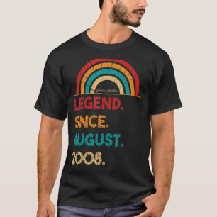 Legend Since August 2008 14th Birthday Born In 20 T-Shirt