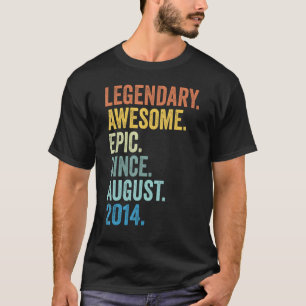 Legend Since August 2014 9 Years Old 9th Birthday T-Shirt