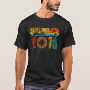 Legend Since August 2018 7th Birthday Vintage 7 Ye T-Shirt