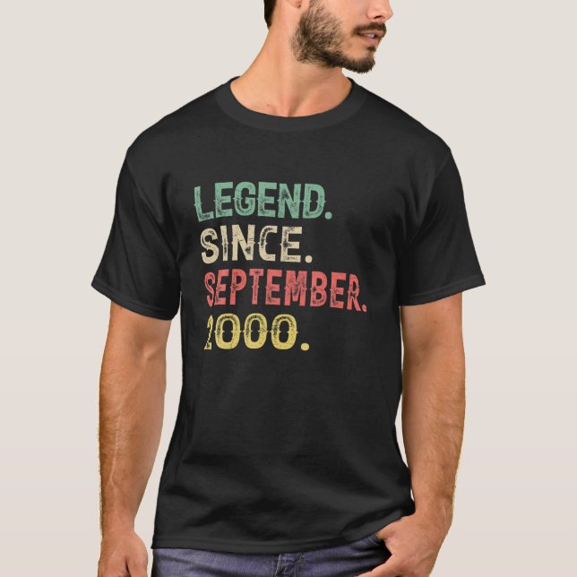Legend Since Born In 2000 September 20th Birthday  T-Shirt (Front)