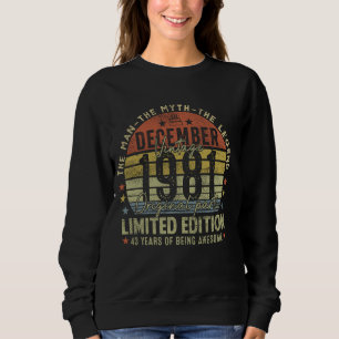 Legend Since December 1981 Retro 43rd Birthday Mad Sweatshirt