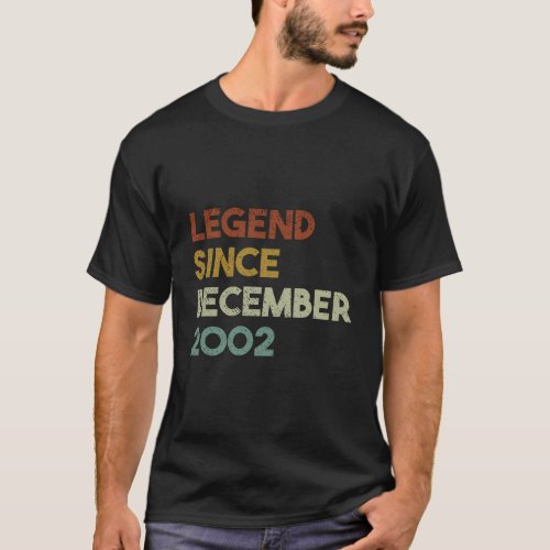 Legend Since December 2002 18Th Birthday Gift 18 Y T_Shirt