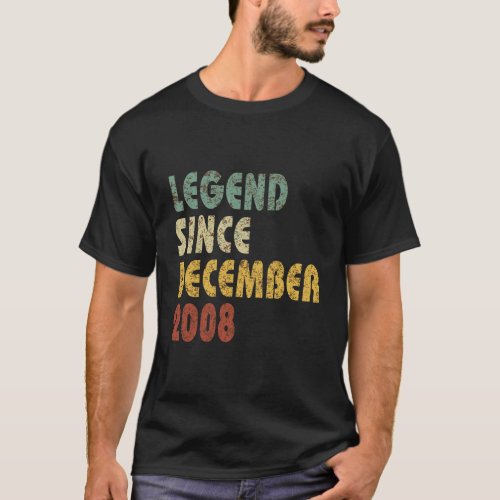 Legend Since December 2008 Vintage Birthday T_Shirt