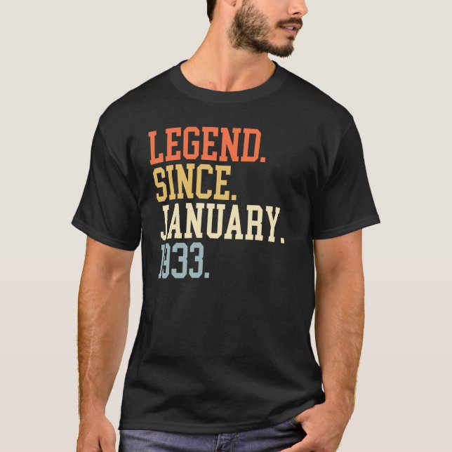 Legend Since January 1933 For Men Women January 19 T-Shirt (Front)