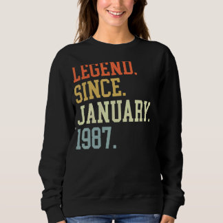 Legend Since January 1987 For Men Women January 19 Sweatshirt