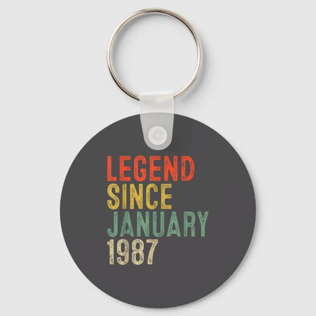 Legend Since January 1987 &# th Birthday &#  Yea Keychain (Front)