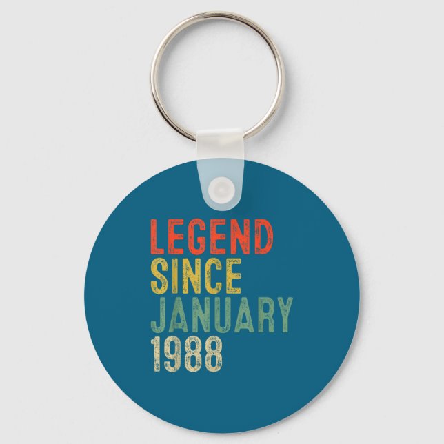 Legend Since January 1988 38th Birthday 38 Year Ol Keychain (Front)