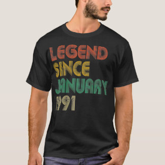 Legend Since January 1991 Retro 30 Years Old 30th  T-Shirt