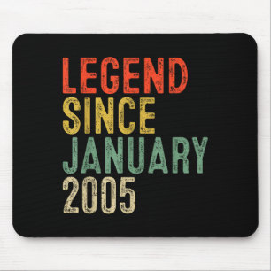 Legend Since January 2005 21st Birthday Gifts 21 Y Mouse Pad