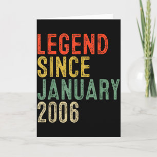 Legend Since January 2006 20th Birthday Gifts 20 Y Card