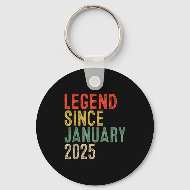 Legend Since January 2025 1st Birthday 1 Year Old  Keychain (Front)