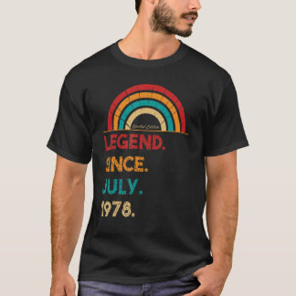 Legend Since July 1978 44th Birthday Retro Born I T-Shirt