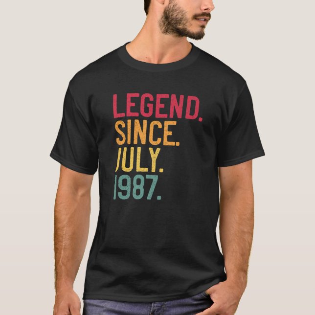 Legend Since July 1987 34Th Birthday 34 Years Old T-Shirt (Front)