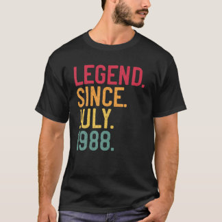 Legend Since July 1988 33Rd Birthday 33 Years Old T-Shirt