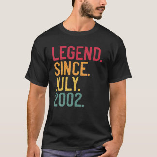 Legend Since July 2002 19Th Birthday 19 Years Old T-Shirt