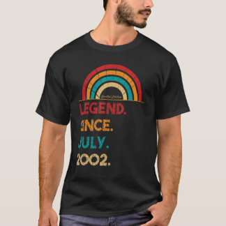 Legend Since July 2002 20th Birthday Retro  Born I T-Shirt