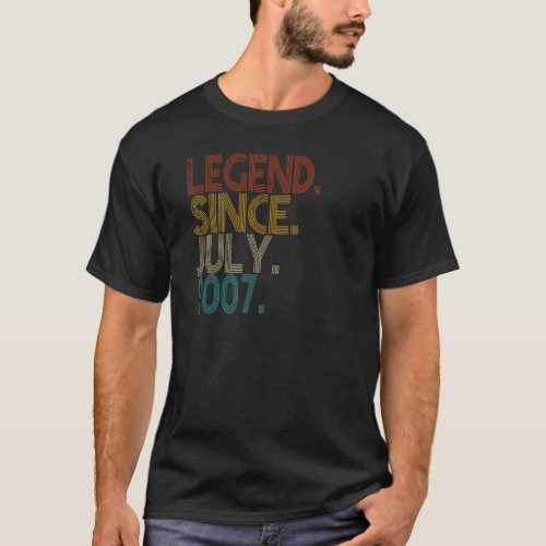 Legend Since July 2007 Vintage 15 Years Old 15th B T_Shirt