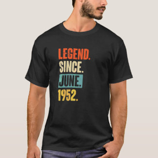Legend Since June 1952  70 Year Old 70th Birthday  T-Shirt