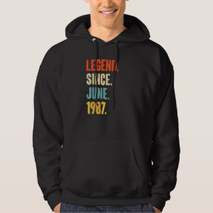 Legend Since June 1987 35 Year Old 35th Birthday Hoodie