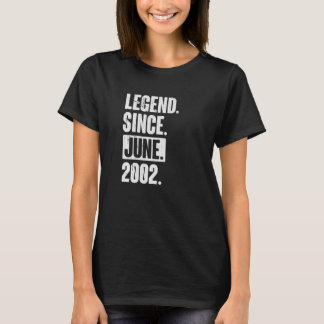 Legend Since June 2002  20 Year Old 20th Birthday T-Shirt