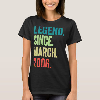Legend Since March 2006 Boy Girl 17 Years Old 17th T-Shirt