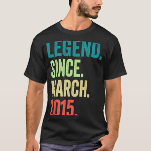 Legend Since March 2015 Boy Girl 8 Years Old 8th B T-Shirt
