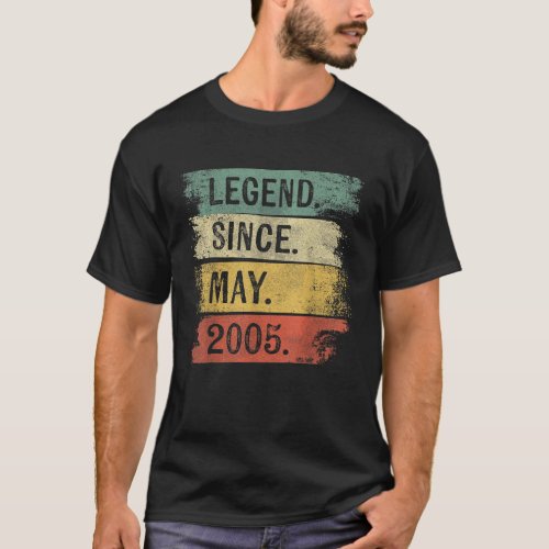 Legend Since May 2005 18 Year Old Gifts 18th Birth T_Shirt