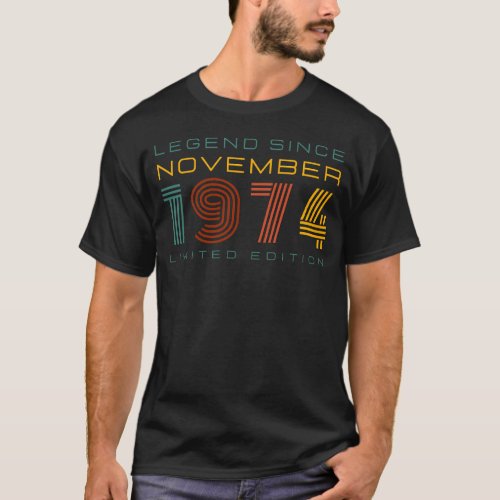 Legend Since November 1974 Limited Edition Mens  T_Shirt