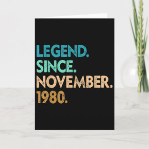 Legend Since November 1980 Apparel  Card