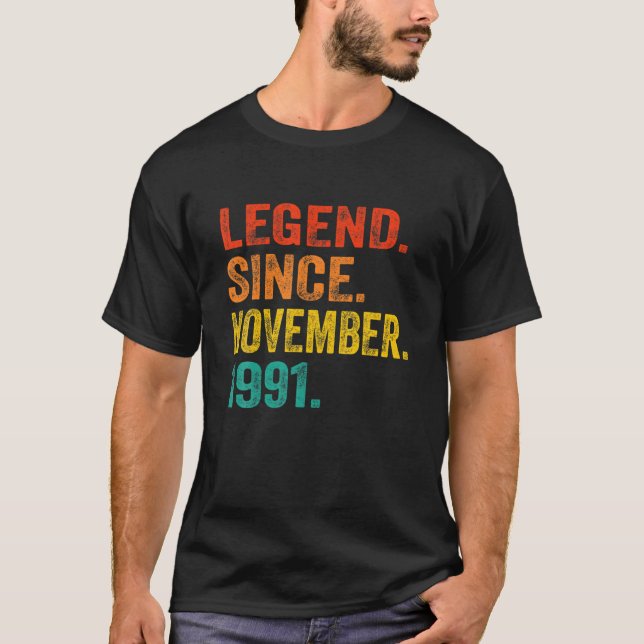 Legend Since November 1991 31St Birthday Retro 31 T-Shirt (Front)