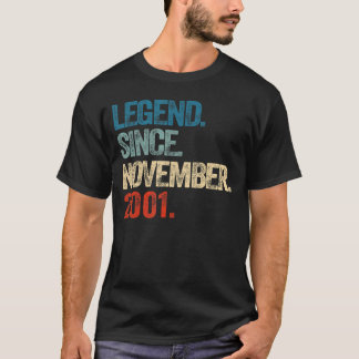 Legend Since November 2001 21 Year Old 21st Birthd T-Shirt