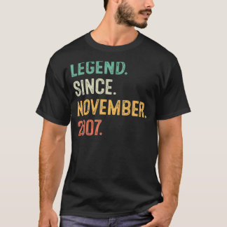 Legend Since November 2007 15th Birthday  15 Years T-Shirt