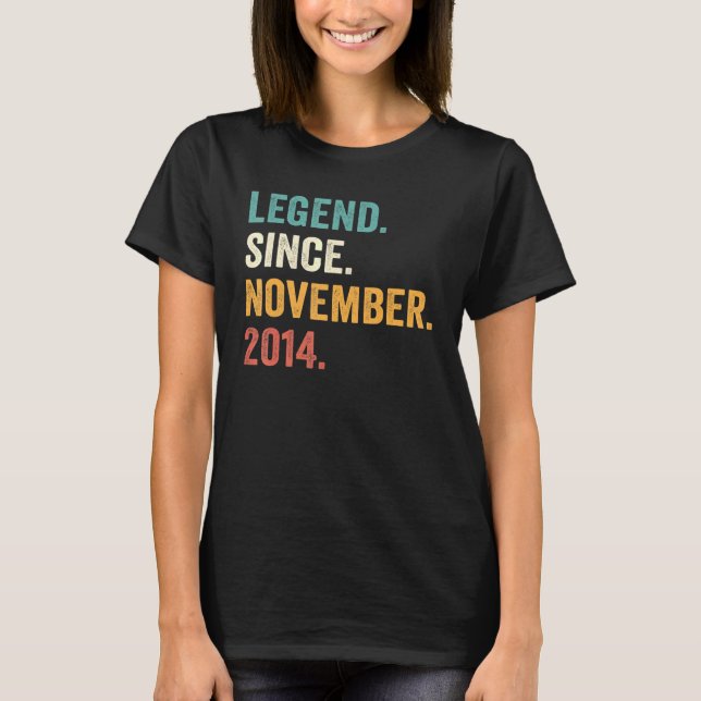 Legend Since November 2014 8th Birthday  8 Years O T-Shirt (Front)