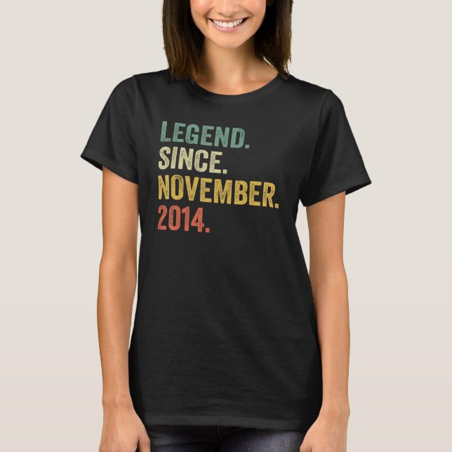 Legend Since November 2014 8th Birthday  8 Years O T-Shirt (Front)