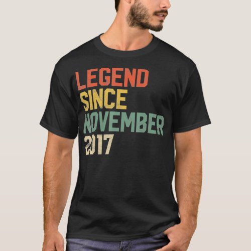 Legend Since November 2017 4th Birthday Gift 4 Yea T_Shirt