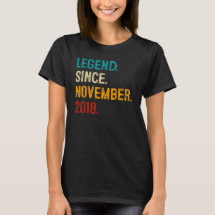 Legend Since November 2018 4th Birthday 4 Years O T-Shirt